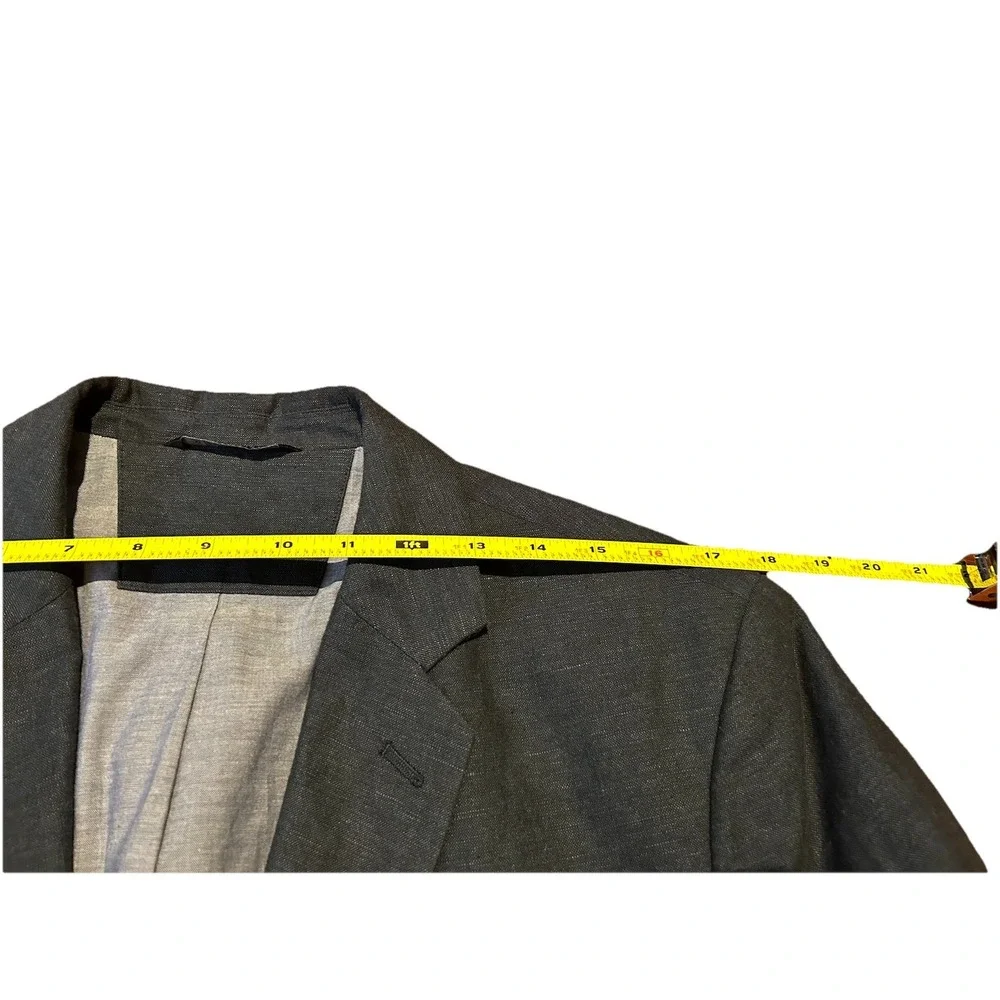 Banana Republic Blazer Linen Cotton Blend Navy Blue Jacket 42R‎ Tailored Fit